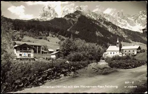 Ansichtskarte Salzburg Hintertal (1011 m) mit dem Steinernen Meer 1966