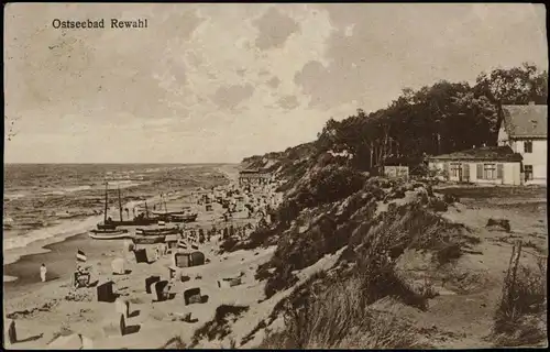 Postcard Rewahl Rewal Strand, Hütte 1922
