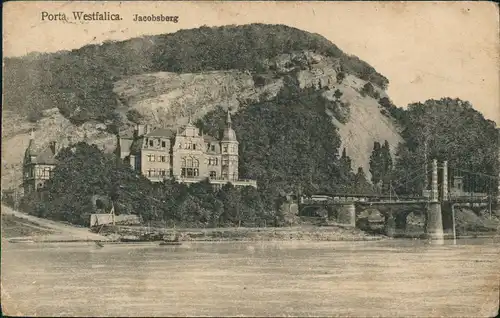 Ansichtskarte Porta Westfalica   Jacobsberg 1913   gelaufen ab Stempel MINDEN