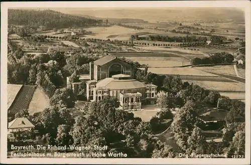 Bayreuth Panorama-Ansicht Orig. Fliegeraufnahme mit Festspielhaus 1939