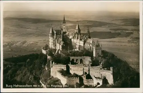 Ansichtskarte Hechingen Burg Hohenzollern v. Flugzeug aus, Luftaufnahme 1940