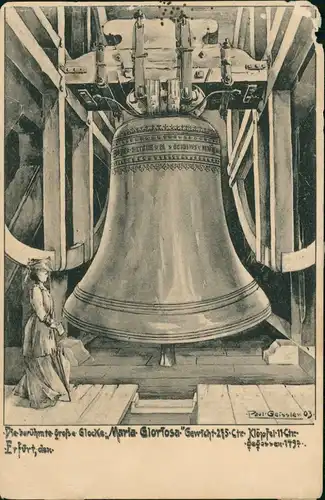 Erfurt Die berühmte große Glocke Maria Gloriosa (Künstlerkarte Geissler) 1900