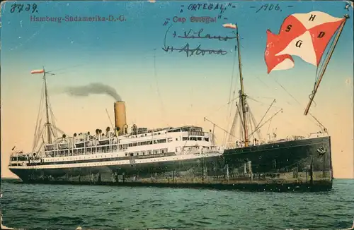 Hamburg-Südamerika-D.-G. Schiffe Dampfer Steamer Cap Ortegal 1913