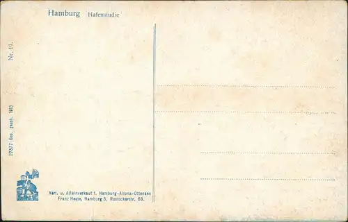 Hamburg Hafenstudie, Kriegsschiffe - Stimmungsbild 1913 Silber Luna