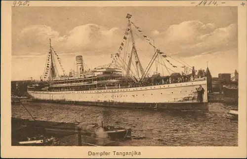 Ansichtskarte  Schiffe Dampfer Steamer Dampfer Tanganjika 1914