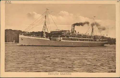 Ansichtskarte  Schiffe Dampfer Steamer Dampfer Usaramo 1923