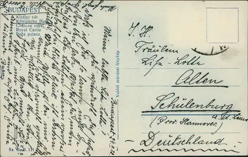 Postcard Budapest Királyi vár - Dampfer Fähren 1928