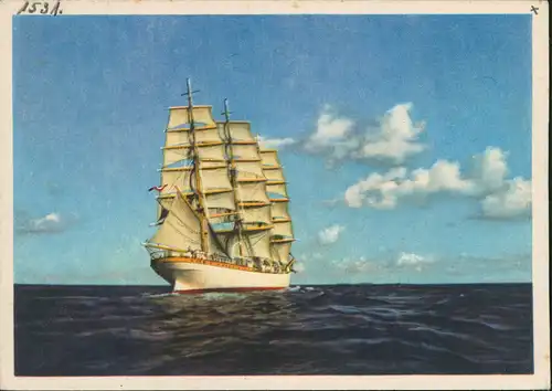 Schiffe/Schifffahrt - Segelschiffe/Segelboote 3 Mast auf dem Meer 1932