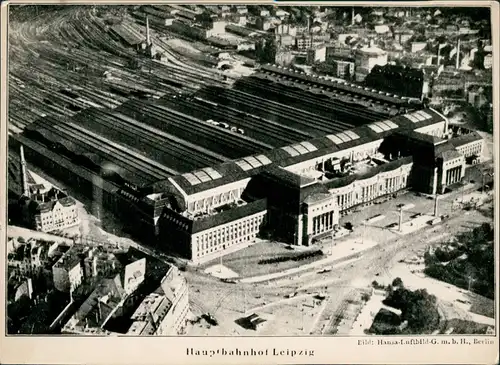 Ansichtskarte Leipzig Hauptbahnhof Luftbild 1939/1959