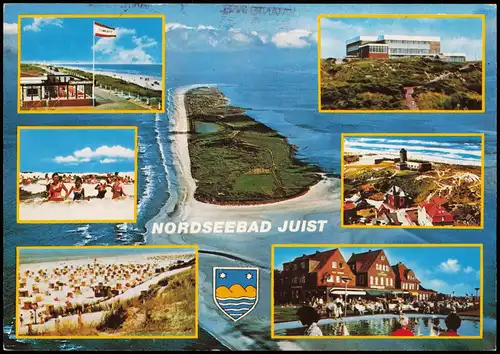 Ansichtskarte Juist Mehrbildkarte Insel-Ansichten u.a. Luftbild 1994
