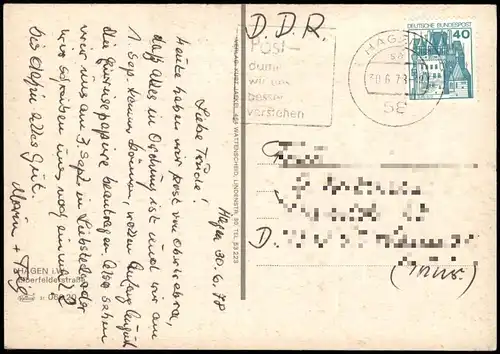 Ansichtskarte Hagen (Westfalen) Elberfelderstraße 1978