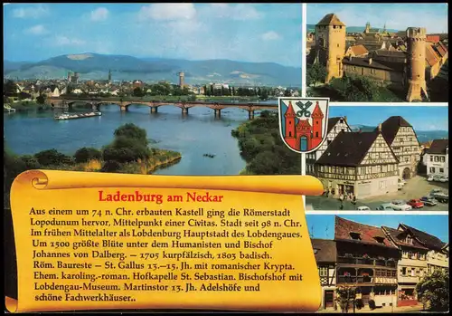 Ansichtskarte Ladenburg (Neckar) Mehrbildkarte mit Ortsansichten 1980