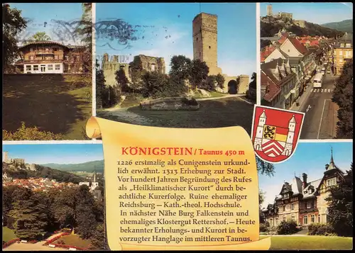 Königstein (Taunus) Mehrbildkarte mit Stadtteilanischten (Chronik-Karte) 1976