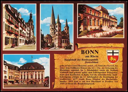 Bonn Mehrbildkarte Chronik-Karte u.a. Münster, Rathaus, Schloss 1980