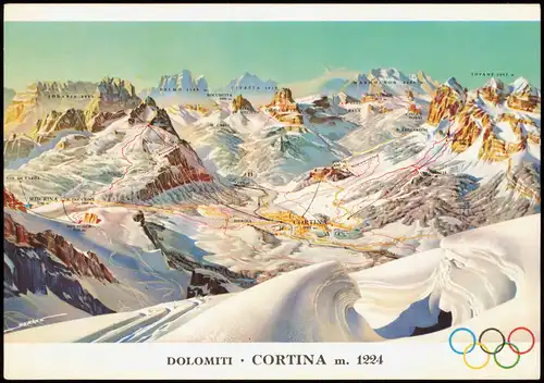 Cortina d´Ampezzo Umland-Ansicht, Dolomiti, Dolomiten-Berge 1980