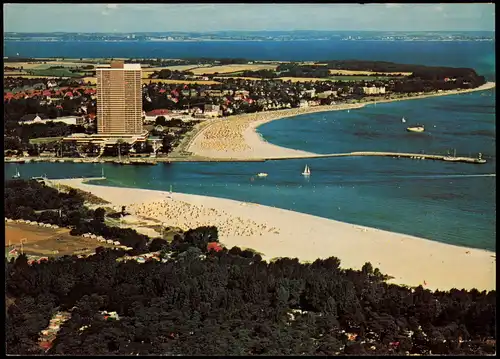 Ansichtskarte Travemünde-Lübeck Luftbild Blick zum Strand 1980