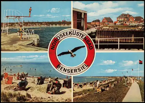 Bensersiel-Esens Nordsee Mehrbild-AK Ortsansichten, Freibad, Heeren's Hotel 1970