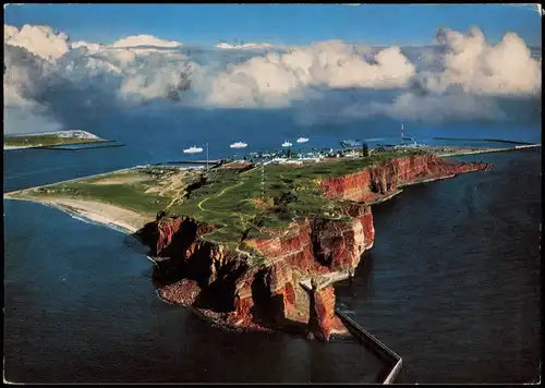 Helgoland (Insel) Luftbild Gesamtansicht vom Flugzeug aus, Luftaufnahme 1972