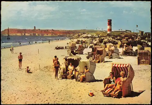 Ansichtskarte Helgoland (Insel) Strand Auf der Badedüne 1960
