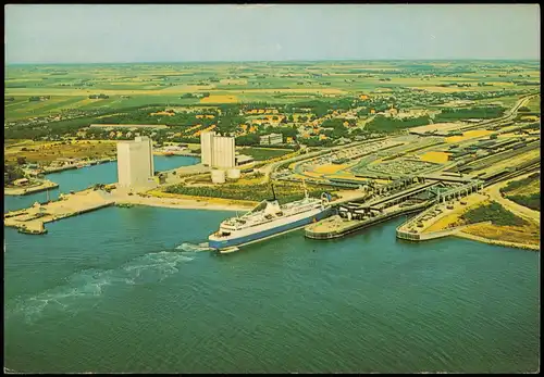 .Dänemark - Havnekiosken, Rødbyhavn, Hafen-Gebiet Luftaufnahme Dänemark 1975