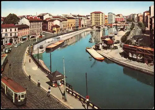 Mailand Milano Panorama-Ansicht Porta Ticinese La Darsena del Naviglio 1960