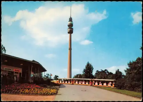 Ansichtskarte Dortmund Westfalenpark, Fernsehturm, Park-Eisenbahn 1971