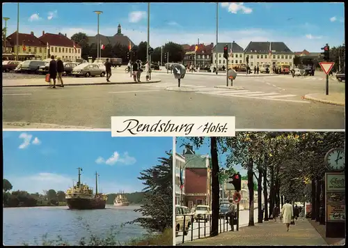 Rendsburg Mehrbild-AK Paradeplatz Nord-Ostsee-Kanal Jungfernstieg 1969