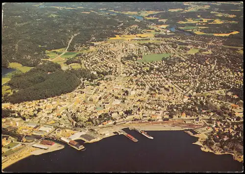 Postcard Larvik Luftaufnahme, Norsk Luftfoto 1970