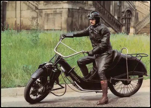 Dresden DDR AK Verkehrsmuseum  altes Motorroad Straßenfahrzeug Megola 1985