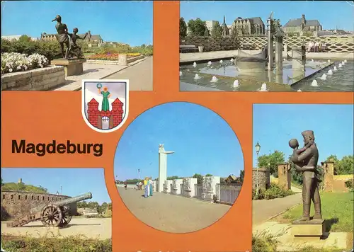 Ansichtskarte Magdeburg Promenade der Völkerfreundschaft 1980