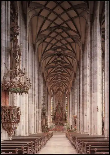 Ansichtskarte Dinkelsbühl Münster St. Georg Kirche Innenansicht 1980