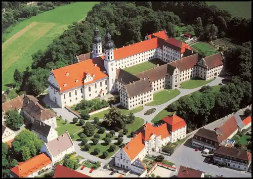 Luftbild Kloster Obermachtal   Prämonstratenserstift Marchtal  Südwesten 1999