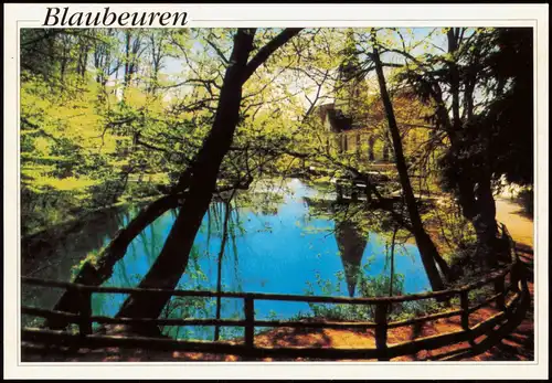 Ansichtskarte Blaubeuren Klosterspiegelung im Blautopf 1990