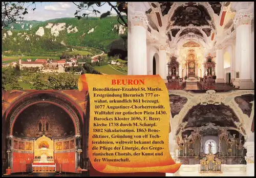 Ansichtskarte Beuron Benediktiner-Erzabtei (Chronik Mehrbildkarte) 1990