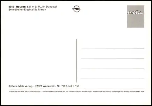 Beuron Benediktiner-Erzabtei St. Martin aus der Vogelschau-Perspektive 1990