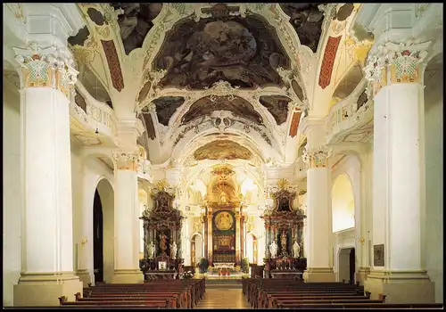 Ansichtskarte Beuron Benediktiner-Erzabtei Abtei-Kirche Innenansicht 1990