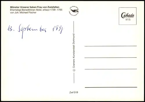 Zwiefalten MB Münster Unserer lieben Frau von Zwiefalten 1998/1997