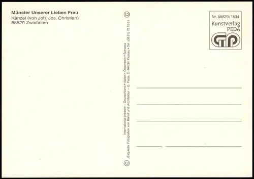 Zwiefalten Münster Unserer Lieben Frau Kanzel (von Joh. Jos. 1990