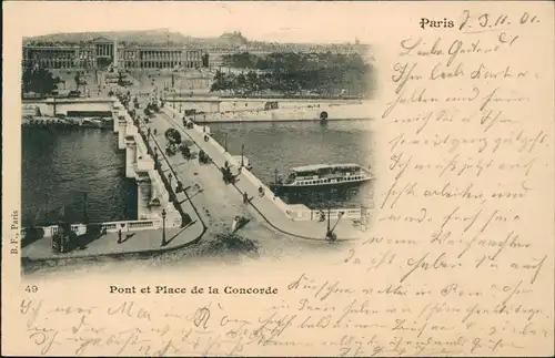 CPA Paris Pont et Place de la Concorde 1901