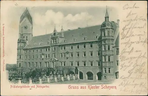 Ansichtskarte Scheyern Prälaturgebäude und Abtsgarten 1900 Prägekarte