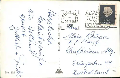 Postkaart Rotterdam Rotterdam Maasgezicht Hafen Schiffe 1958
