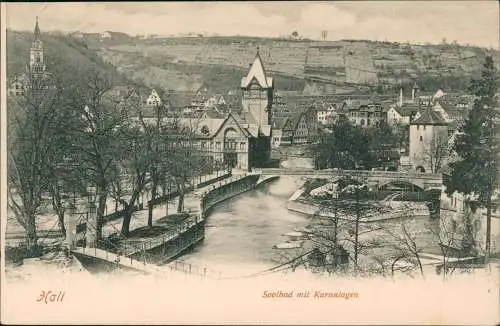 Ansichtskarte Schwäbisch Hall Soolbad mit Kuranlagen 1912