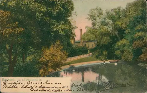 Ansichtskarte Barmen-Wuppertal Restaurant am Schwanenteich. 1905