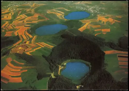 Schalkenmehren Luftbild, Die Vulkan-Maare im Naturpark Südeifel 1969