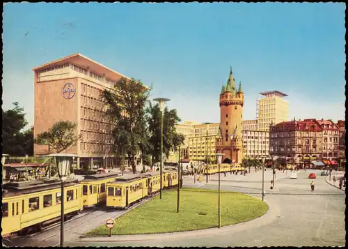 Innenstadt-Frankfurt am Main Eschenheimer Turm, Tram Straßenbahn 1958