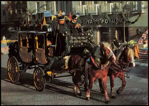 Nürnberg Postkutsche am Christkindlesmarkt, Pferde-Kutsche 1970