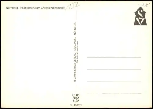 Nürnberg Postkutsche am Christkindlesmarkt, Pferde-Kutsche 1970