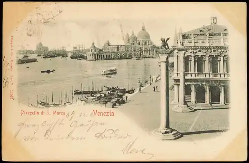 Cartoline Venedig Venezia Piazzetta di S. Marco 1901 Prägekarte