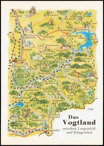 Ansichtskarte Morgenröthe-Rautenkranz Landkarten Ak: Vogtland IV 1988