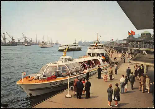 St. Pauli-Hamburg Landungsbrücken Schiffe Hafen, Rundfahrtschiff "Max" 1960